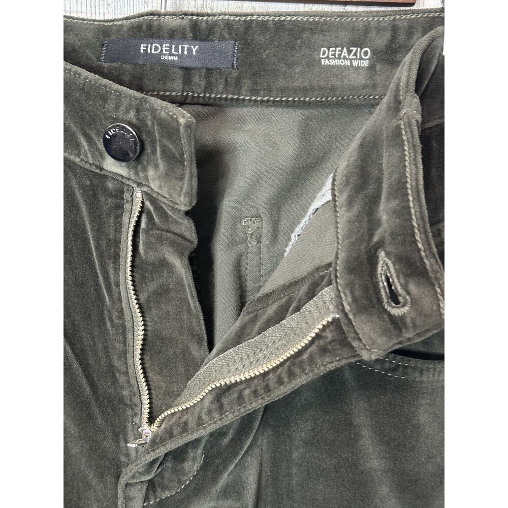 Fidelity wide leg Deep Sage Velour Velvet mid bootcut jeans 30 Anthropologie$228 - Picture 4 of 16
